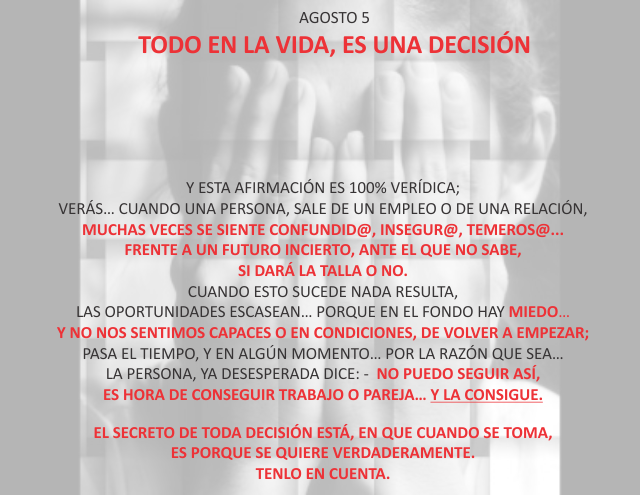 Todo en la vida, es una decisión